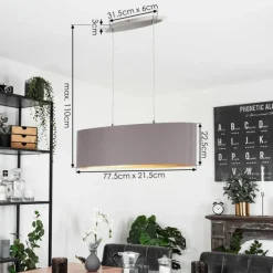 Lampes En Tissu-hofstein Suspension Elsa Nickel mat, 2 lumières