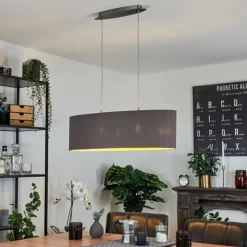 Lampes En Tissu-hofstein Suspension Elsa Nickel mat, 2 lumières