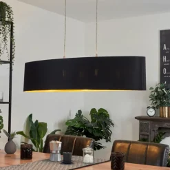 Lampes En Tissu-hofstein Suspension Elsa Nickel mat, 2 lumières