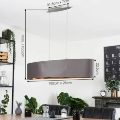 Lampes En Tissu-hofstein Suspension Elsa Nickel mat, 2 lumières