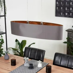 Lampes En Tissu-hofstein Suspension Elsa Nickel mat, 2 lumières