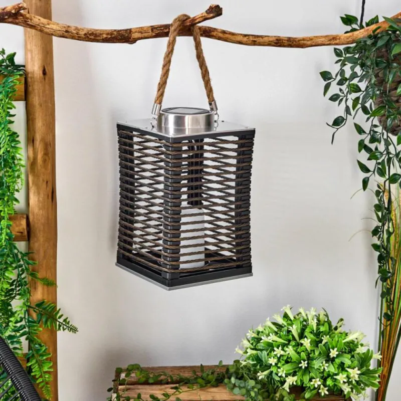 Luminaires Orientaux-hofstein Suspension Emboque LED Brun, Écru, Nickel mat, Noir, 1 lumière