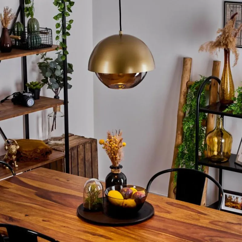 Lampes Dorées-hofstein Suspension Entrevinhas Or, Laiton, 1 lumière