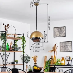 Lampes Dorées-hofstein Suspension Entrevinhas Or, Laiton, 1 lumière