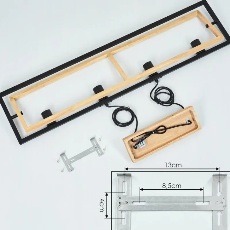 Luminaires Scandinaves-hofstein Suspension Espenel Écru, Noir, 4 lumières