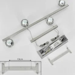 hofstein Suspension Fernandaires LED Nickel mat, 8 lumières