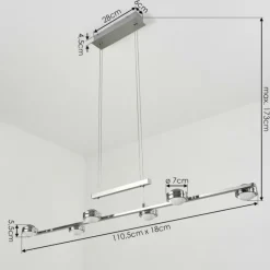 hofstein Suspension Fernandaires LED Nickel mat, 12 lumières