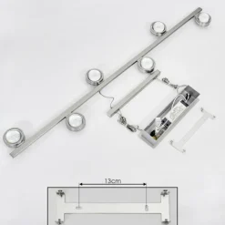 hofstein Suspension Fernandaires LED Nickel mat, 12 lumières