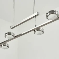hofstein Suspension Fernandaires LED Nickel mat, 12 lumières
