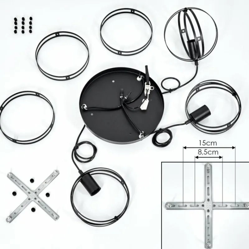 Lampes Industrielles-hofstein Suspension Freguesia Noir, 3 lumières