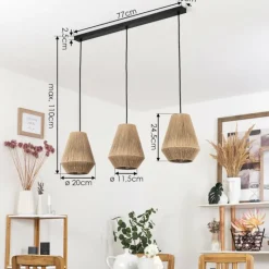 Luminaires Scandinaves-hofstein Suspension Henvic Noir, 3 lumières