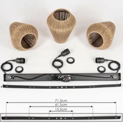 Luminaires Scandinaves-hofstein Suspension Henvic Noir, 3 lumières