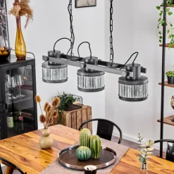 Lampes Industrielles-hofstein Suspension Holsa Noir, 3 lumières