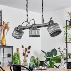 Lampes Industrielles-hofstein Suspension Holsa Noir, 3 lumières