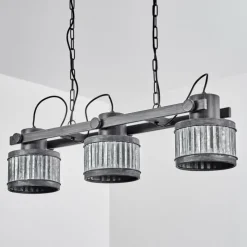 Lampes Industrielles-hofstein Suspension Holsa Noir, 3 lumières