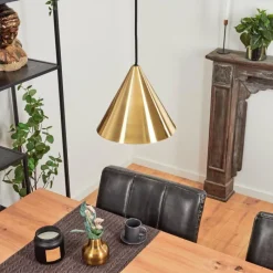 Lampes Dorées-hofstein Suspension Hueso Noir, 1 lumière