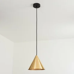 Lampes Dorées-hofstein Suspension Hueso Noir, 1 lumière