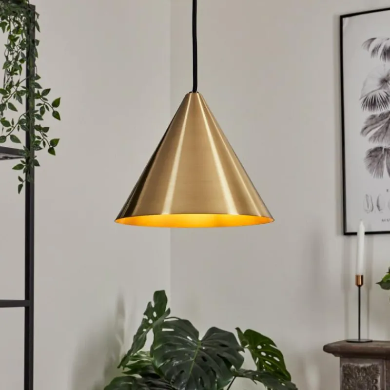 Lampes Dorées-hofstein Suspension Hueso Noir, 1 lumière