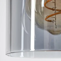 hofstein Suspension Hunouri Brun, Couleur bois, Noir, 6 lumières