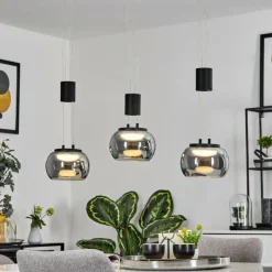 hofstein Suspension Izenave LED Noir, 3 lumières