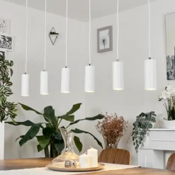 Luminaires Scandinaves-hofstein Suspension Javel Blanc, 6 lumières