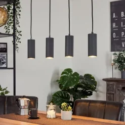 Luminaires Scandinaves-hofstein Suspension Javel Brun, Couleur bois, 4 lumières