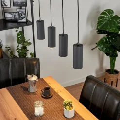 Luminaires Scandinaves-hofstein Suspension Javel Brun, Couleur bois, 4 lumières