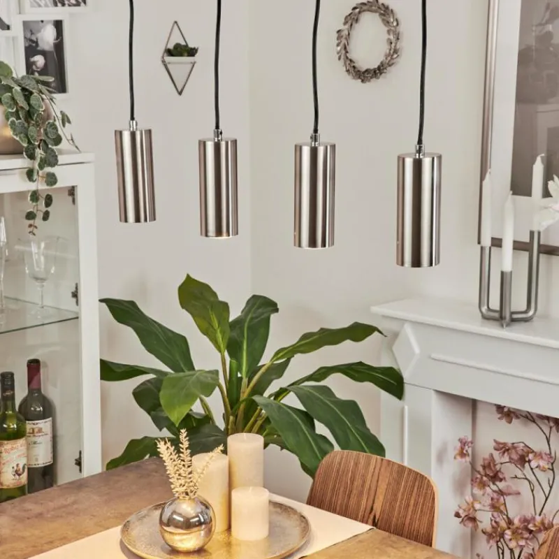 hofstein Suspension Javel Chrome, Nickel mat, 4 lumières