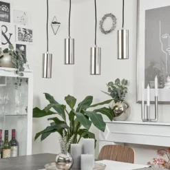 hofstein Suspension Javel Chrome, Nickel mat, 4 lumières