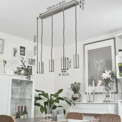 hofstein Suspension Javel Chrome, Nickel mat, 4 lumières