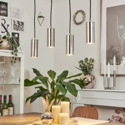 hofstein Suspension Javel Chrome, Nickel mat, 4 lumières