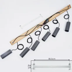 Luminaires Scandinaves-hofstein Suspension Javel Couleur bois, Écru, 6 lumières