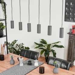 Luminaires Scandinaves-hofstein Suspension Javel Couleur bois, Écru, 6 lumières