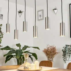 Luminaires Scandinaves-hofstein Suspension Javel Nickel mat, 6 lumières