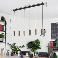 Luminaires Scandinaves-hofstein Suspension Javel Noir, 6 lumières