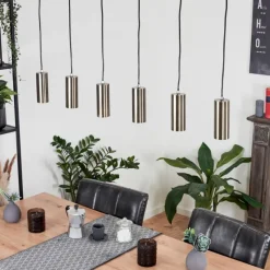 Luminaires Scandinaves-hofstein Suspension Javel Noir, 6 lumières