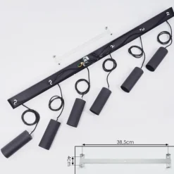 Luminaires Scandinaves-hofstein Suspension Javel Noir, 6 lumières