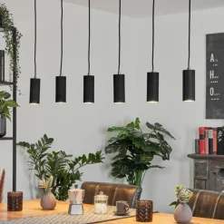 Luminaires Scandinaves-hofstein Suspension Javel Noir, 6 lumières