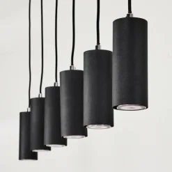 Luminaires Scandinaves-hofstein Suspension Javel Noir, 6 lumières