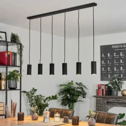 Luminaires Scandinaves-hofstein Suspension Javel Noir, 6 lumières