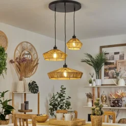 Luminaires Scandinaves-hofstein Suspension Joinal Noir, 3 lumières