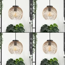 Lampes Dorées-hofstein Suspension Keryvaland Noir, 1 lumière