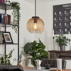 Lampes Dorées-hofstein Suspension Keryvaland Noir, 1 lumière