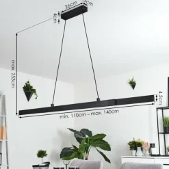 hofstein Suspension Kopila LED Noir, 1 lumière