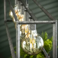 Lampes Vintages & Rétros-hofstein Suspension Lagosanto Argenté, 5 lumières