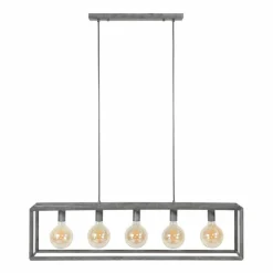 Lampes Vintages & Rétros-hofstein Suspension Lagosanto Argenté, 5 lumières