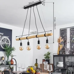 Luminaires Scandinaves-hofstein Suspension Lantic Écru, Noir, 4 lumières