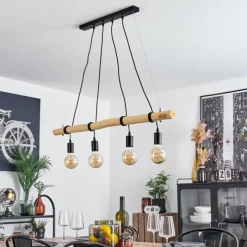 Luminaires Scandinaves-hofstein Suspension Lantic Écru, Noir, 4 lumières