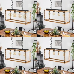 Lampes Industrielles-hofstein Suspension Lautremen Écru, Noir, 4 lumières