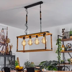 Lampes Industrielles-hofstein Suspension Lautremen Écru, Noir, 4 lumières